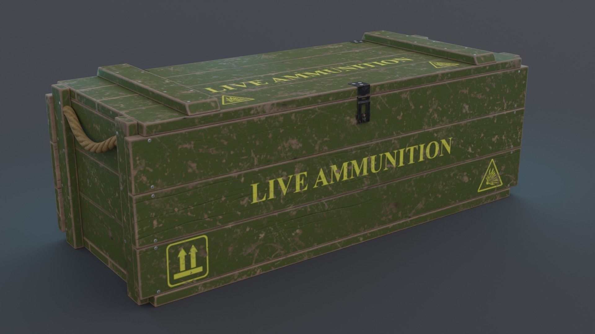 Military Crate 4 3D model Low-poly 3D model_5