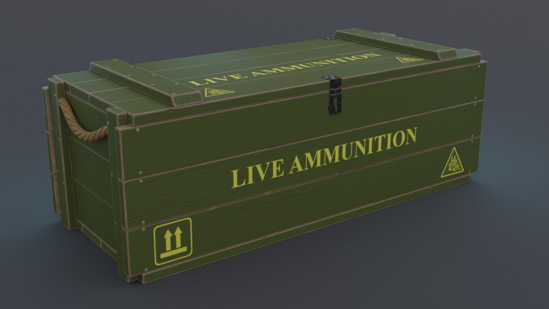 Military Crate 4 3D model Low-poly 3D model_4