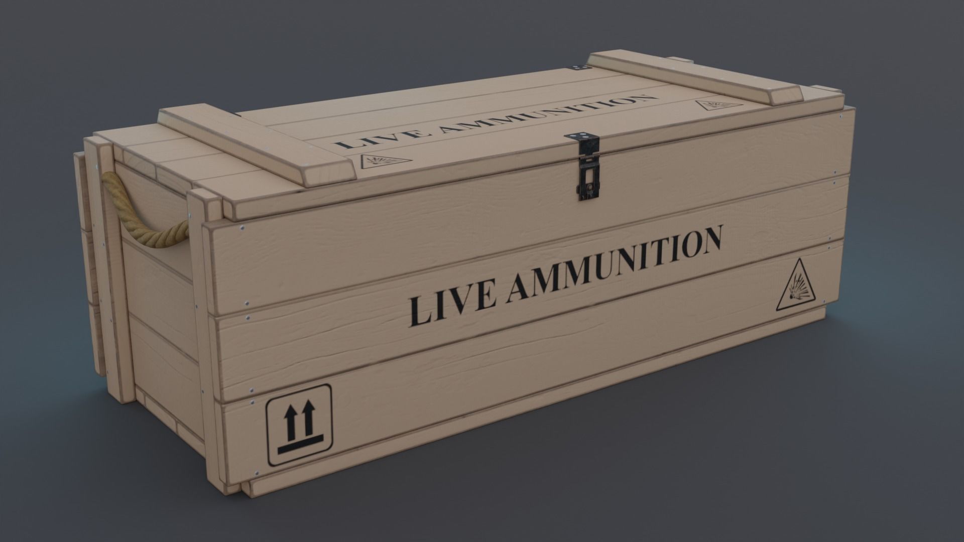 Military Crate 4 3D model Low-poly 3D model_8