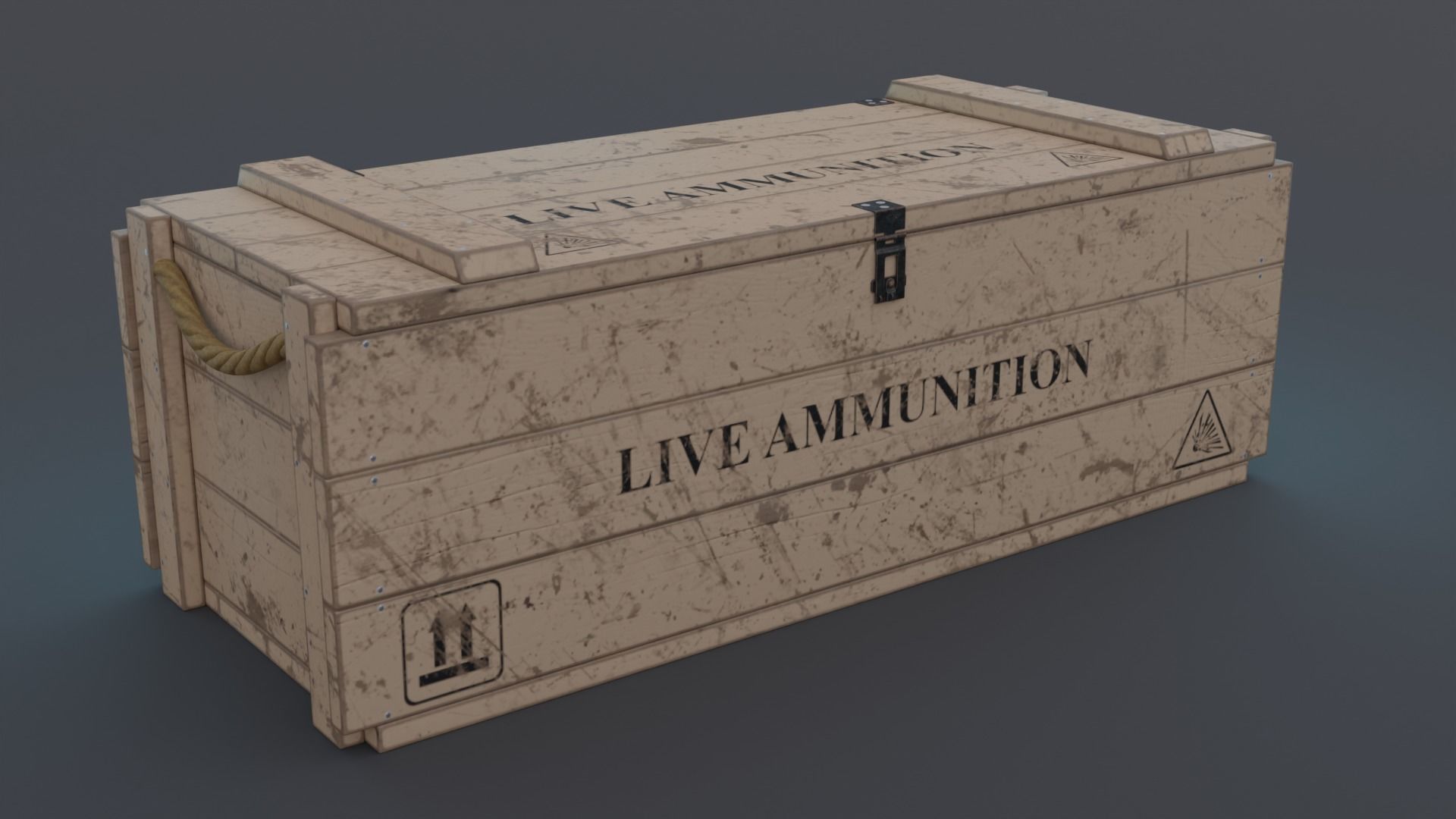 Military Crate 4 3D model Low-poly 3D model_9