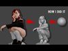 Stylized Red-haired Girl  Low-poly 3D model_1