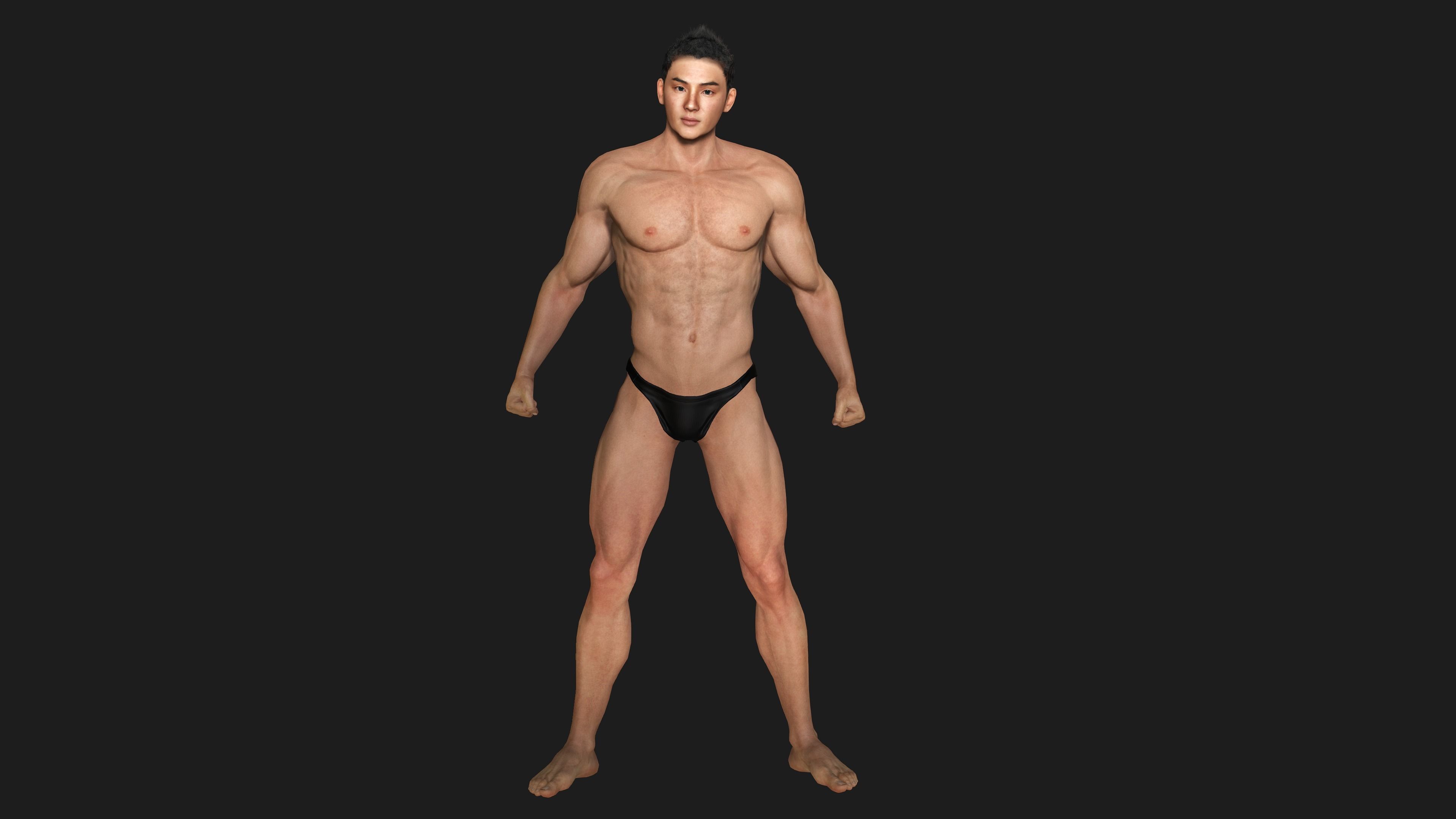 AAA 3D REALISTIC ASIAN MALE 02 - HUMAN RIGGED CHARACTER Low-poly 3D model_7