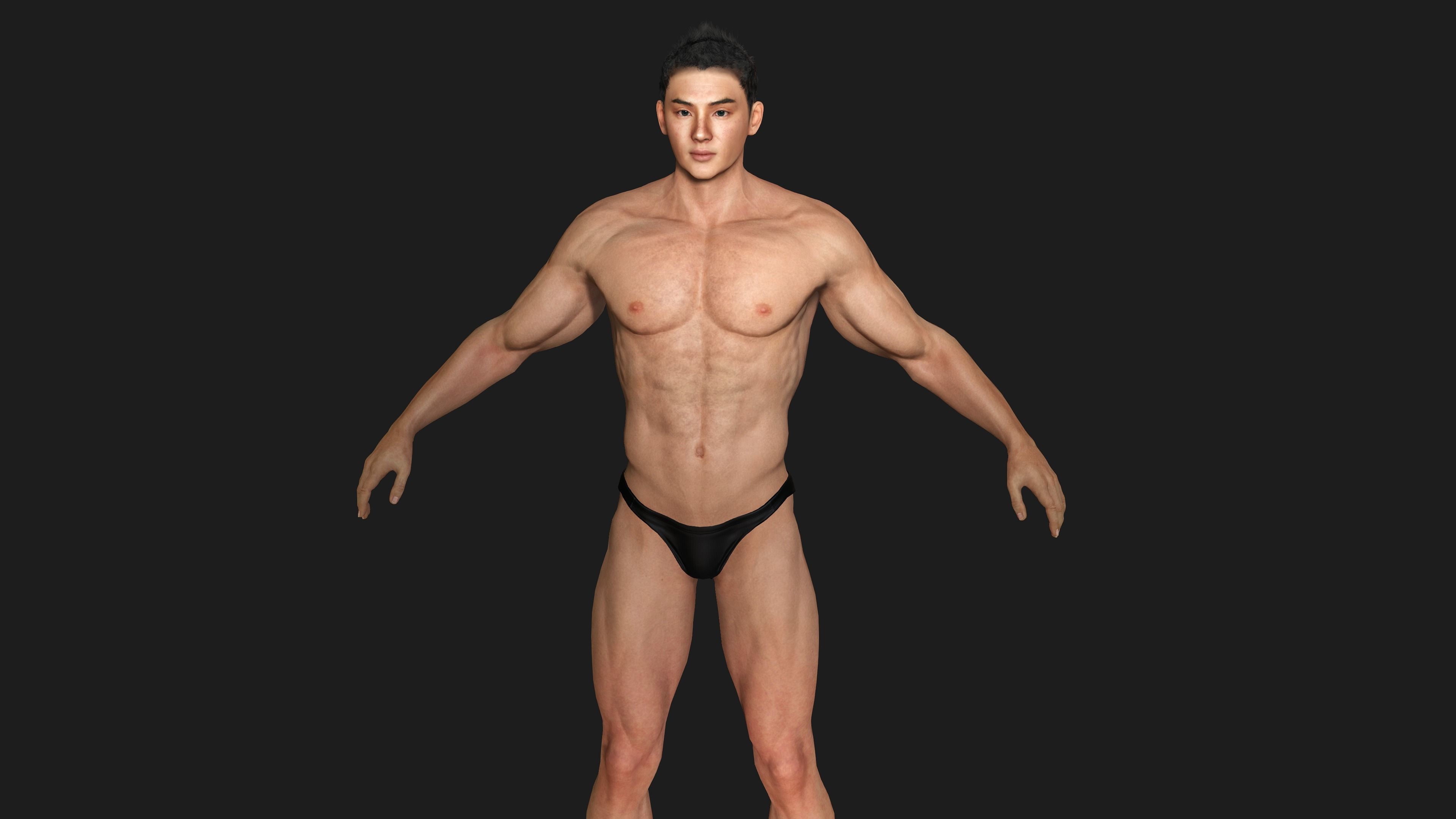 AAA 3D REALISTIC ASIAN MALE 02 - HUMAN RIGGED CHARACTER Low-poly 3D model_2