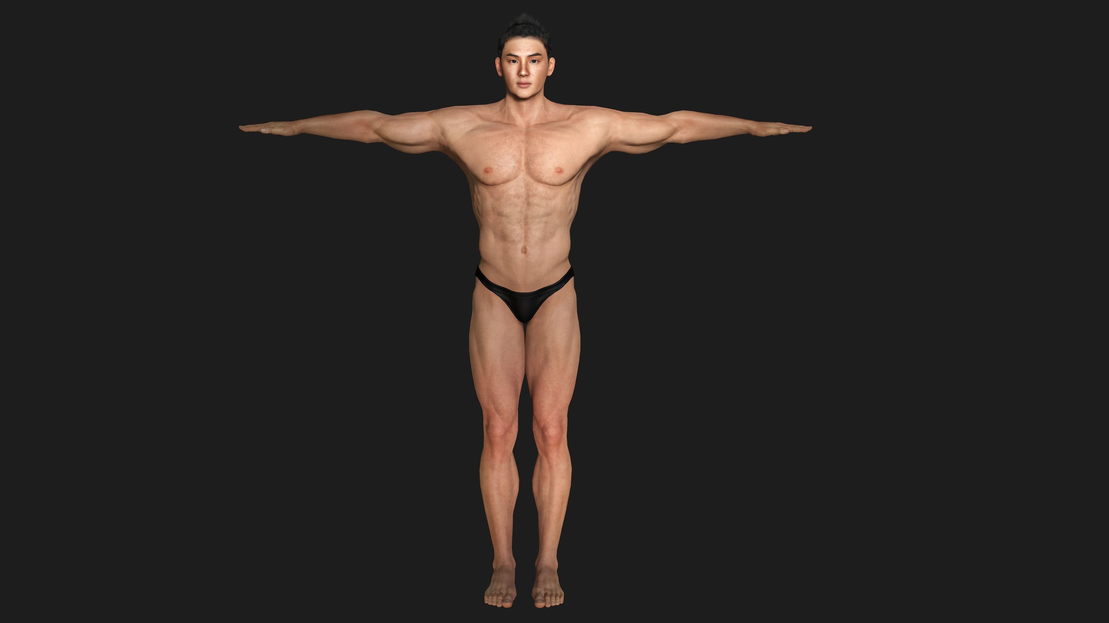 AAA 3D REALISTIC ASIAN MALE 02 - HUMAN RIGGED CHARACTER Low-poly 3D model_10