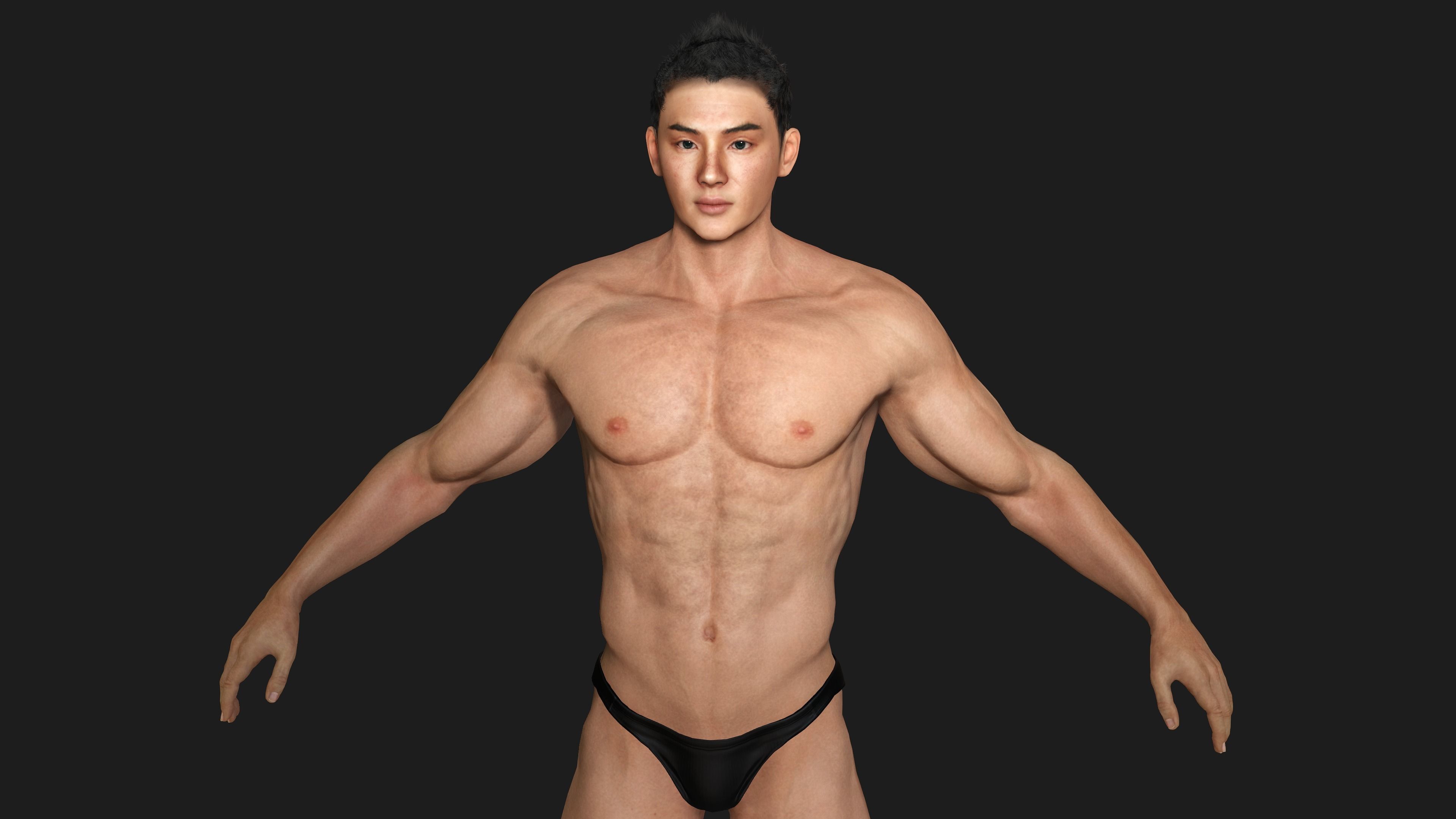 AAA 3D REALISTIC ASIAN MALE 02 - HUMAN RIGGED CHARACTER Low-poly 3D model_3