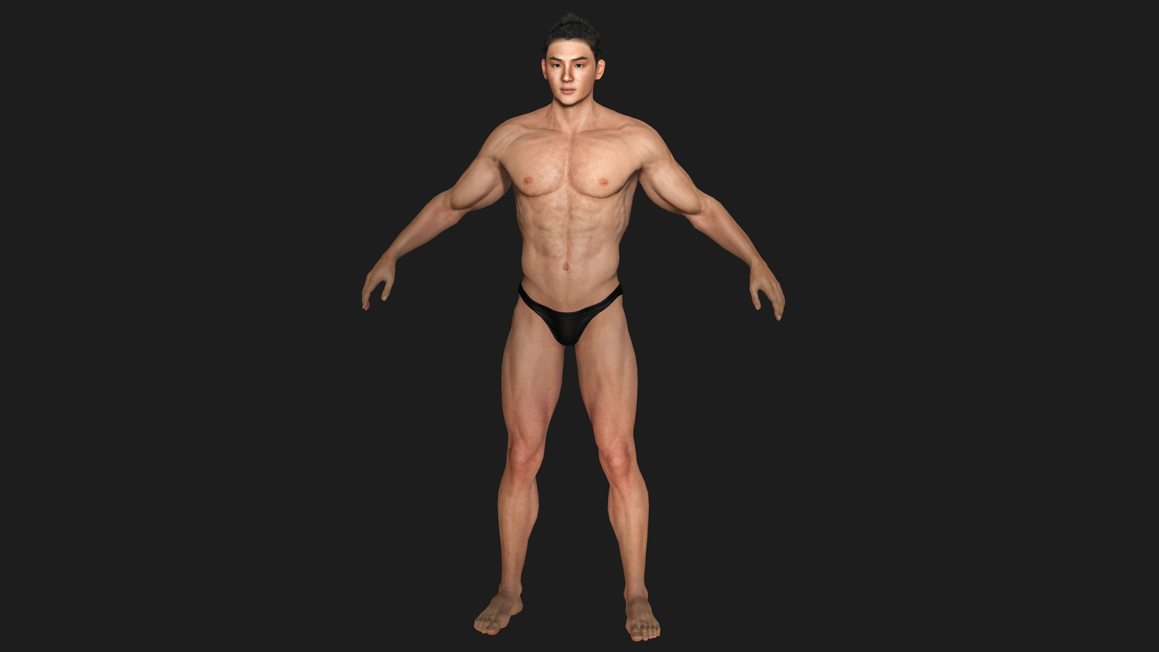 AAA 3D REALISTIC ASIAN MALE 02 - HUMAN RIGGED CHARACTER Low-poly 3D model_1