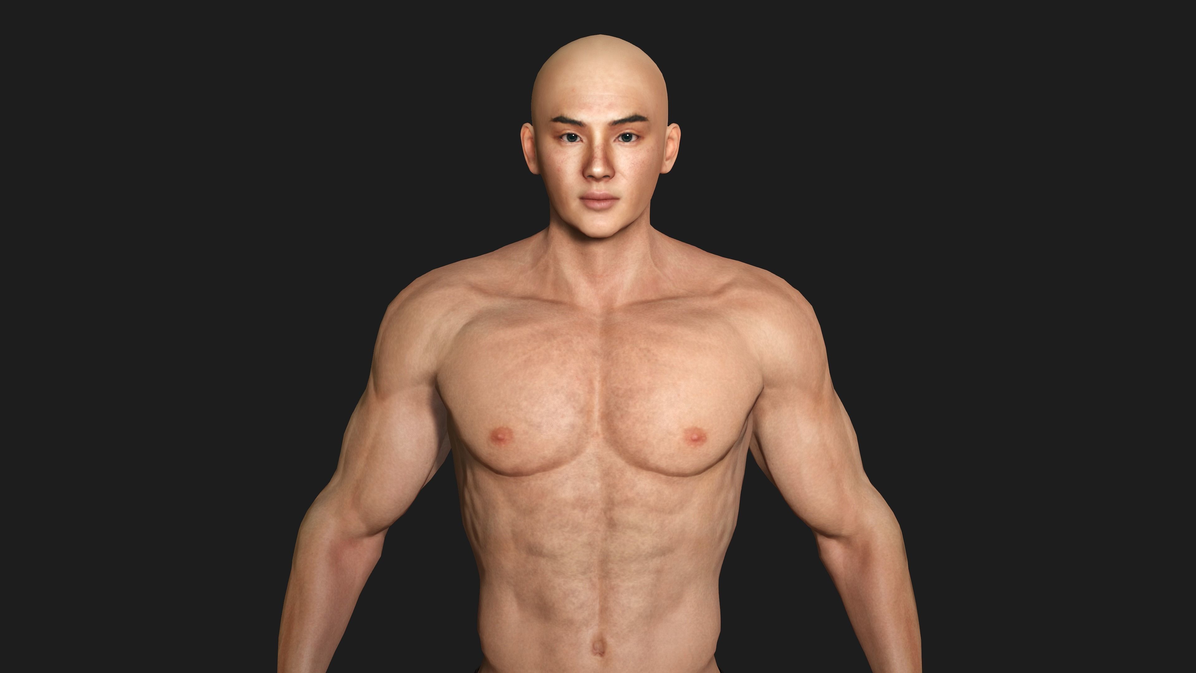 AAA 3D REALISTIC ASIAN MALE 02 - HUMAN RIGGED CHARACTER Low-poly 3D model_6