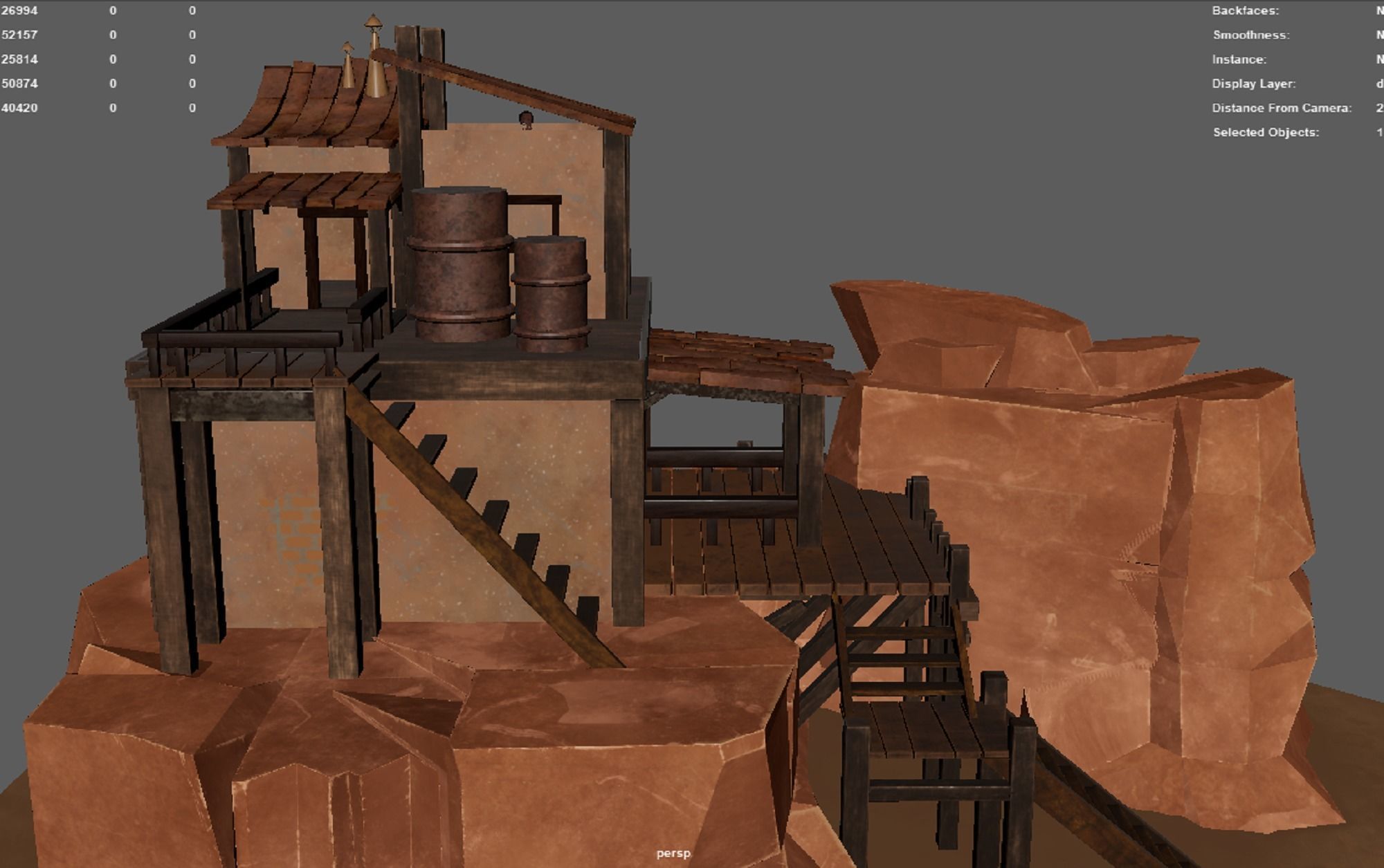 A Stylised House set in an Environment of Desert 3D model_6