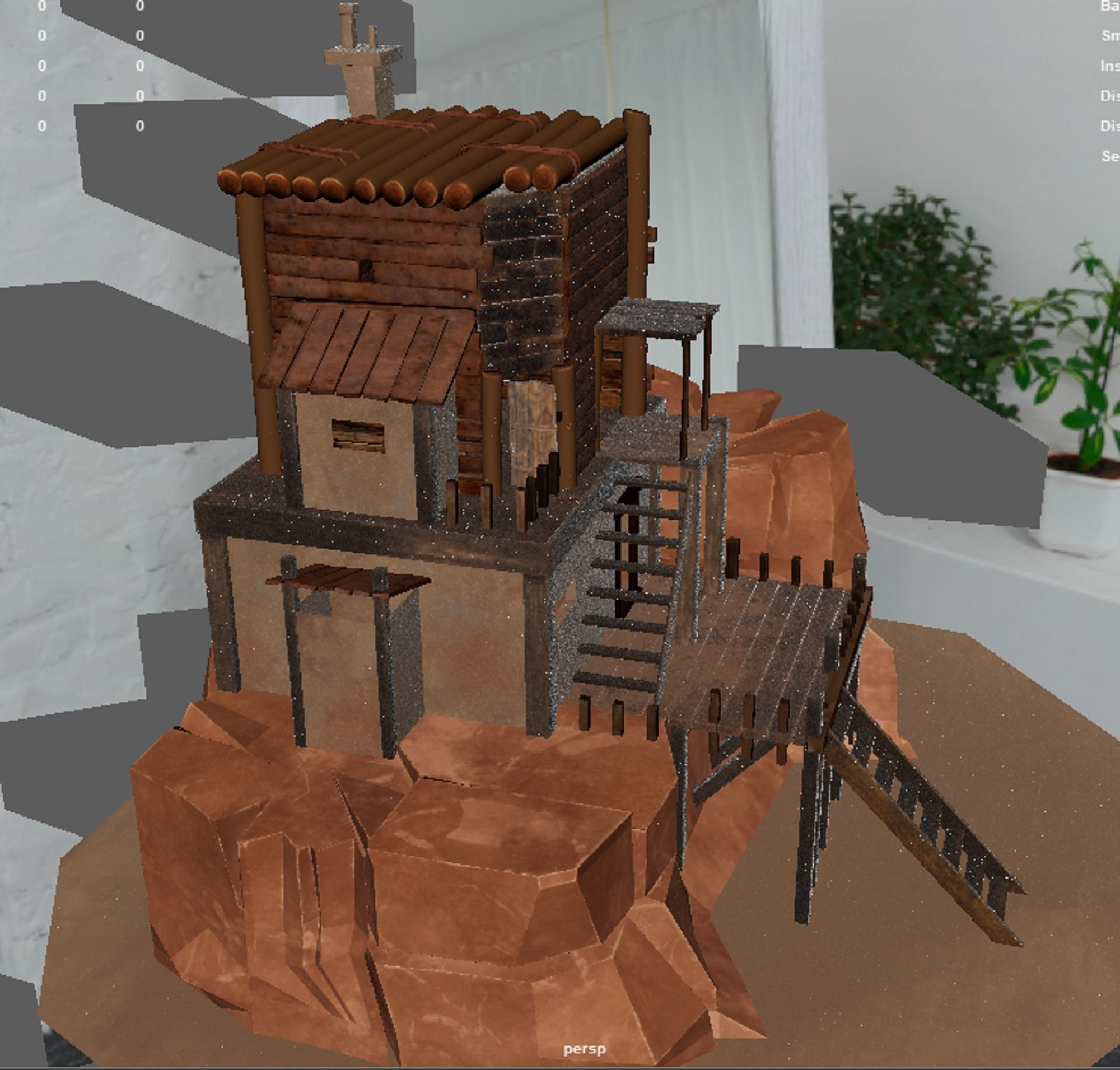 A Stylised House set in an Environment of Desert 3D model_30