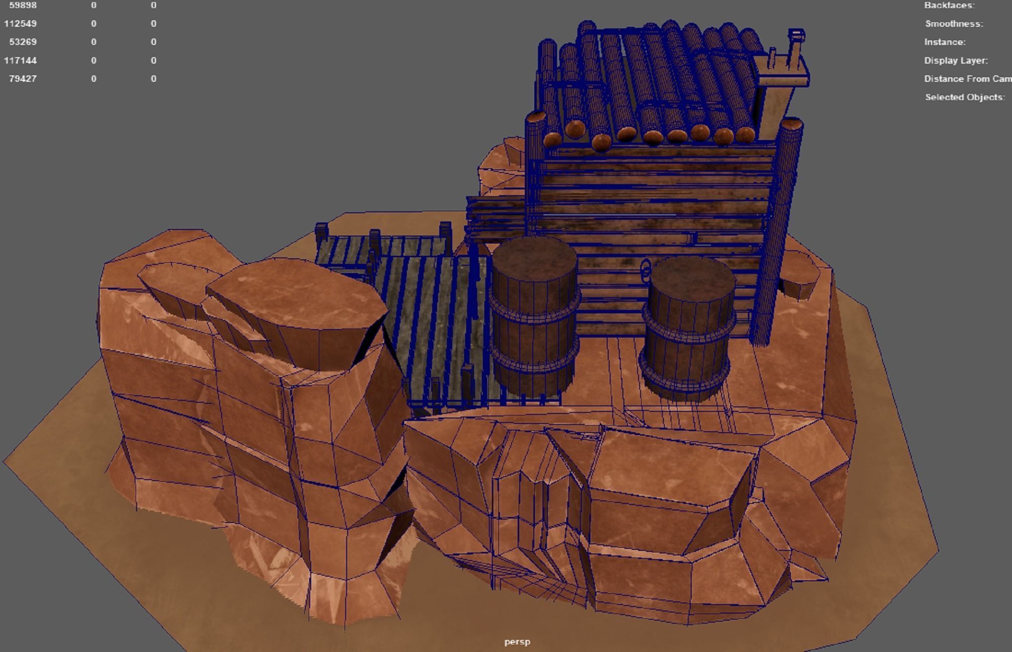 A Stylised House set in an Environment of Desert 3D model_17