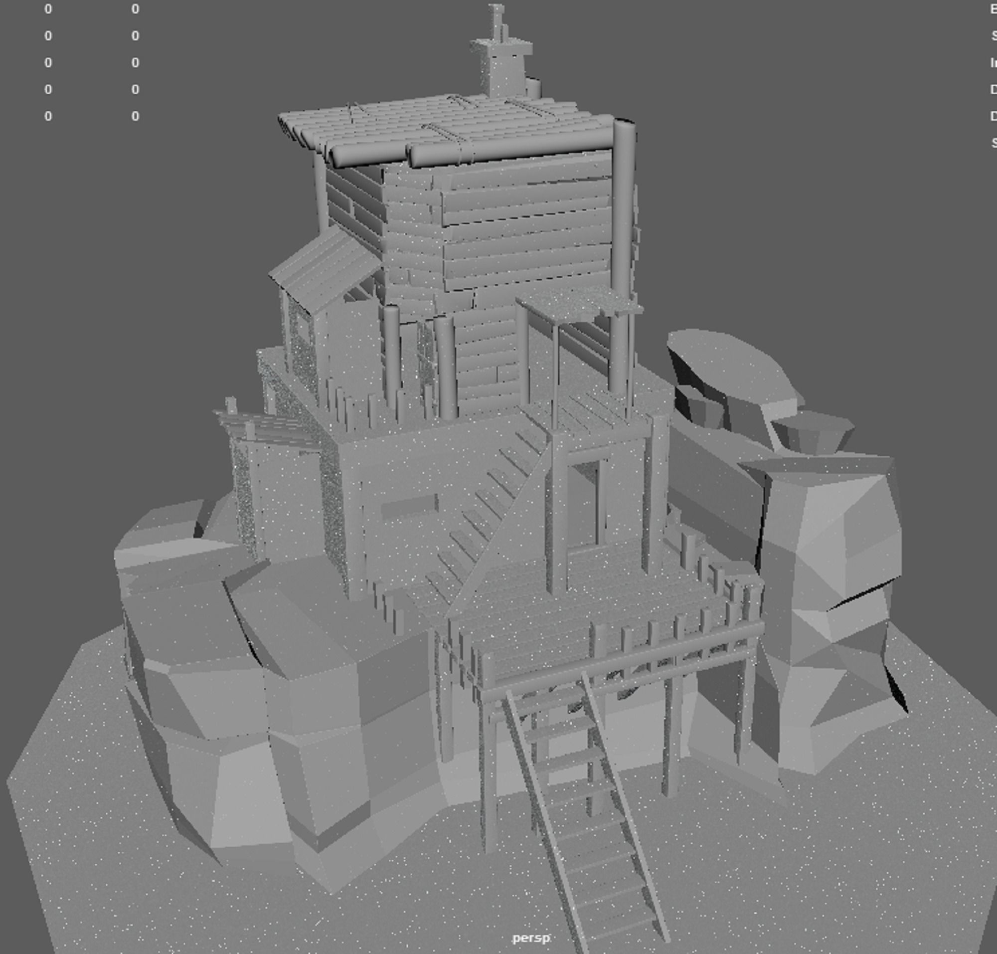 A Stylised House set in an Environment of Desert 3D model_23