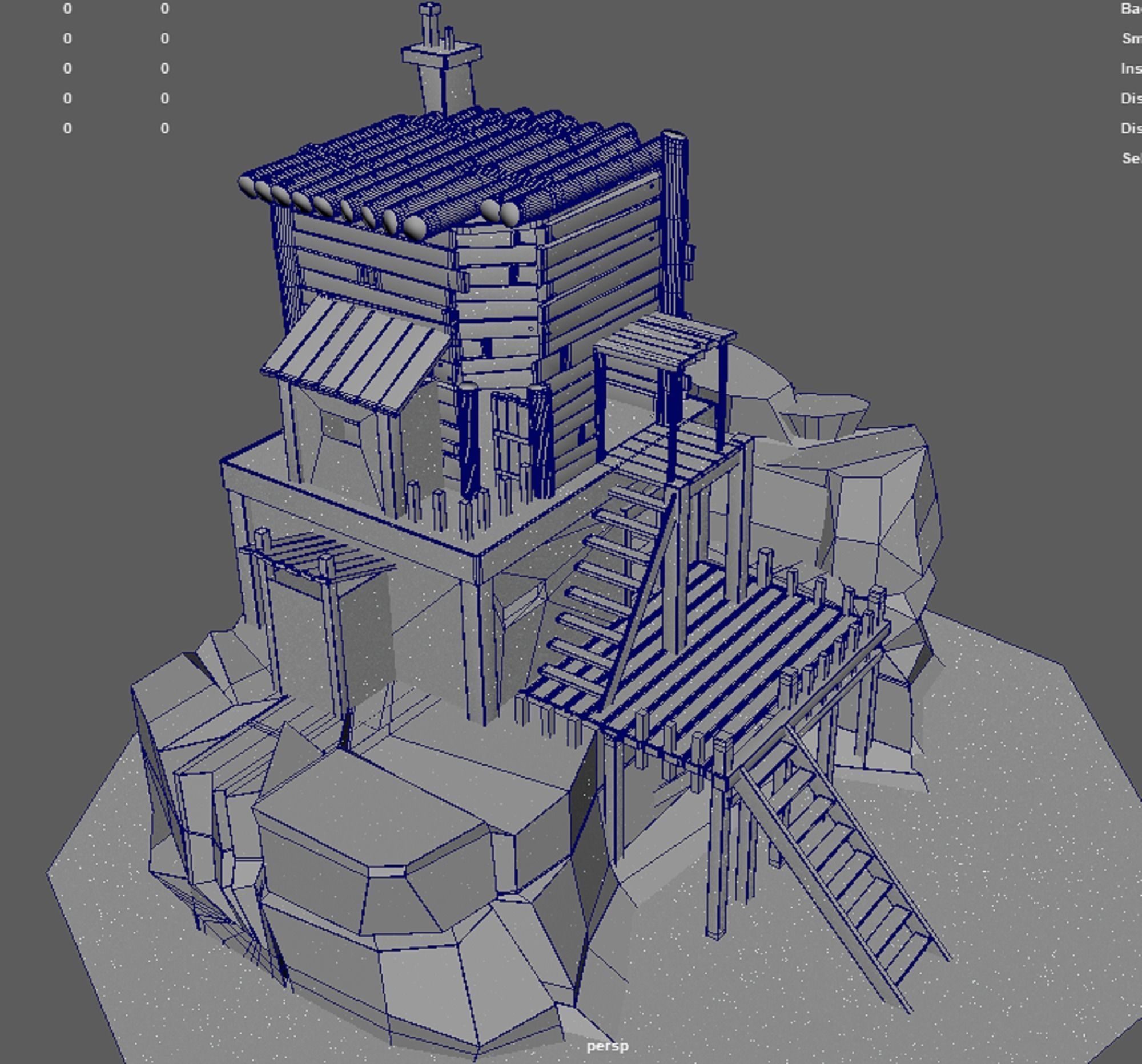 A Stylised House set in an Environment of Desert 3D model_29