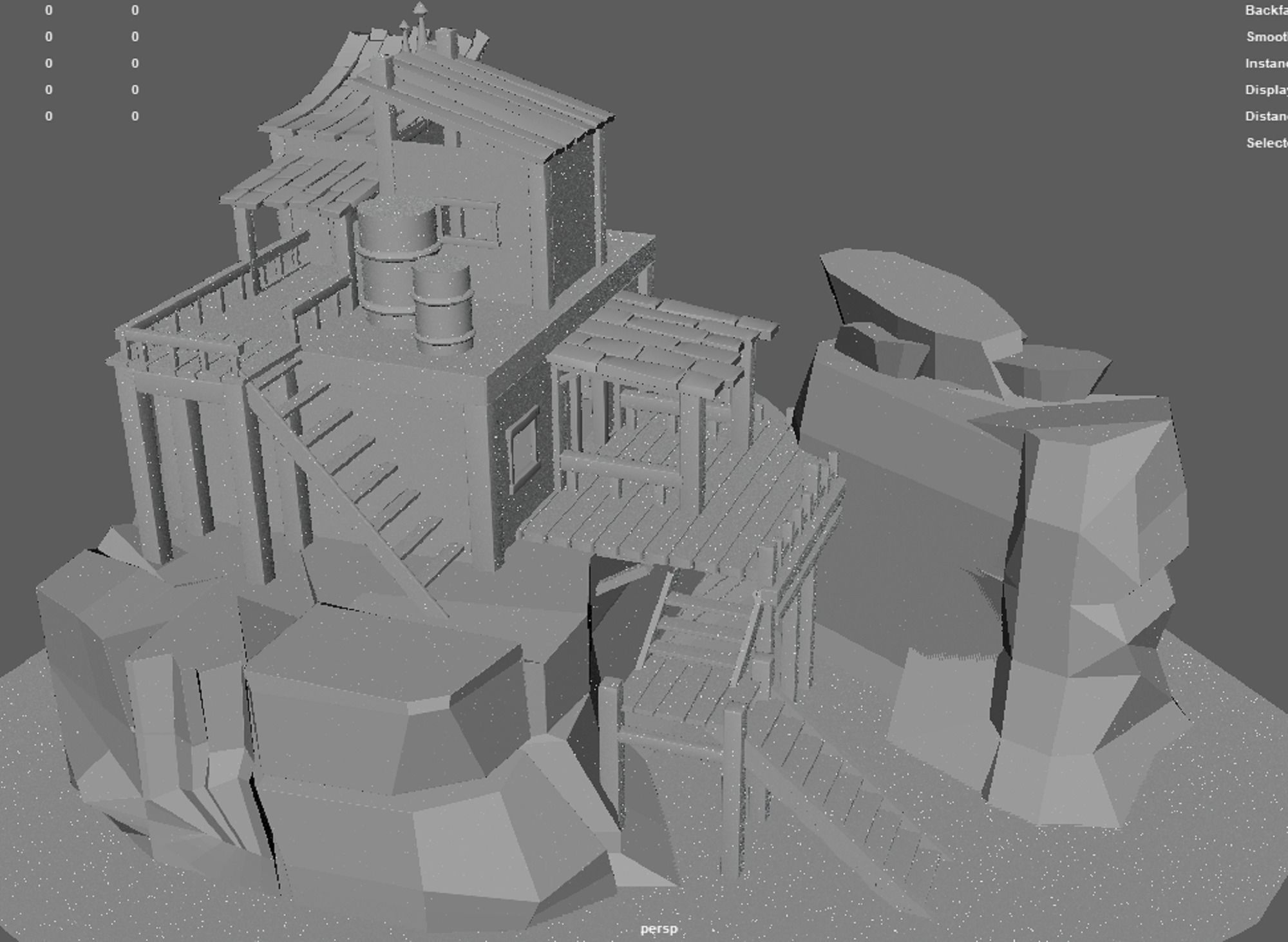 A Stylised House set in an Environment of Desert 3D model_16