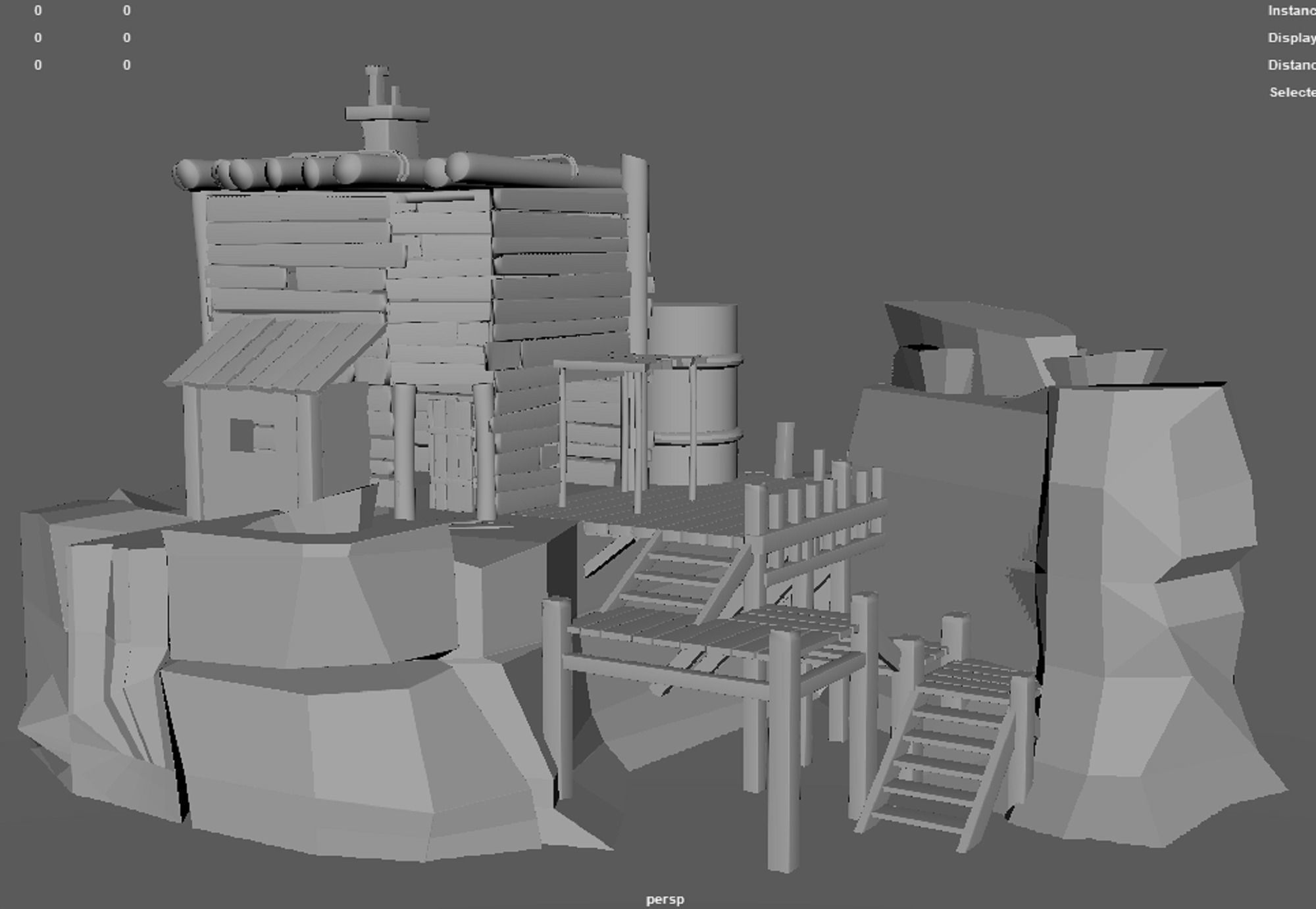 A Stylised House set in an Environment of Desert 3D model_11