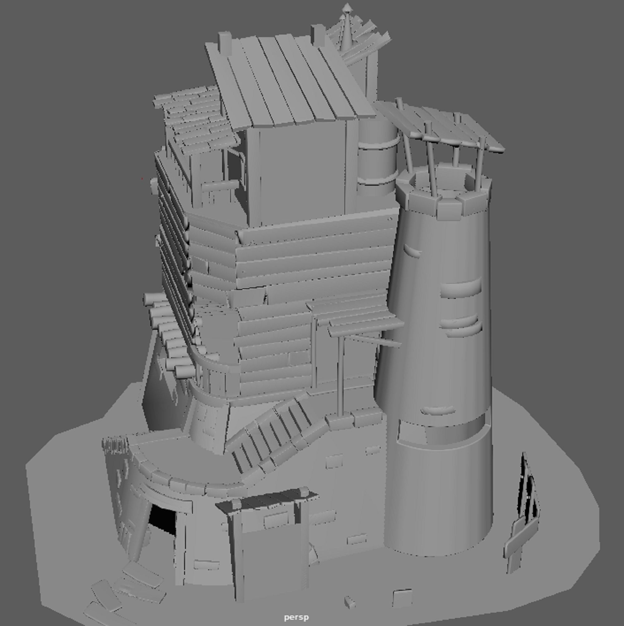 A Stylised House set in an Environment of Desert 3D model_13