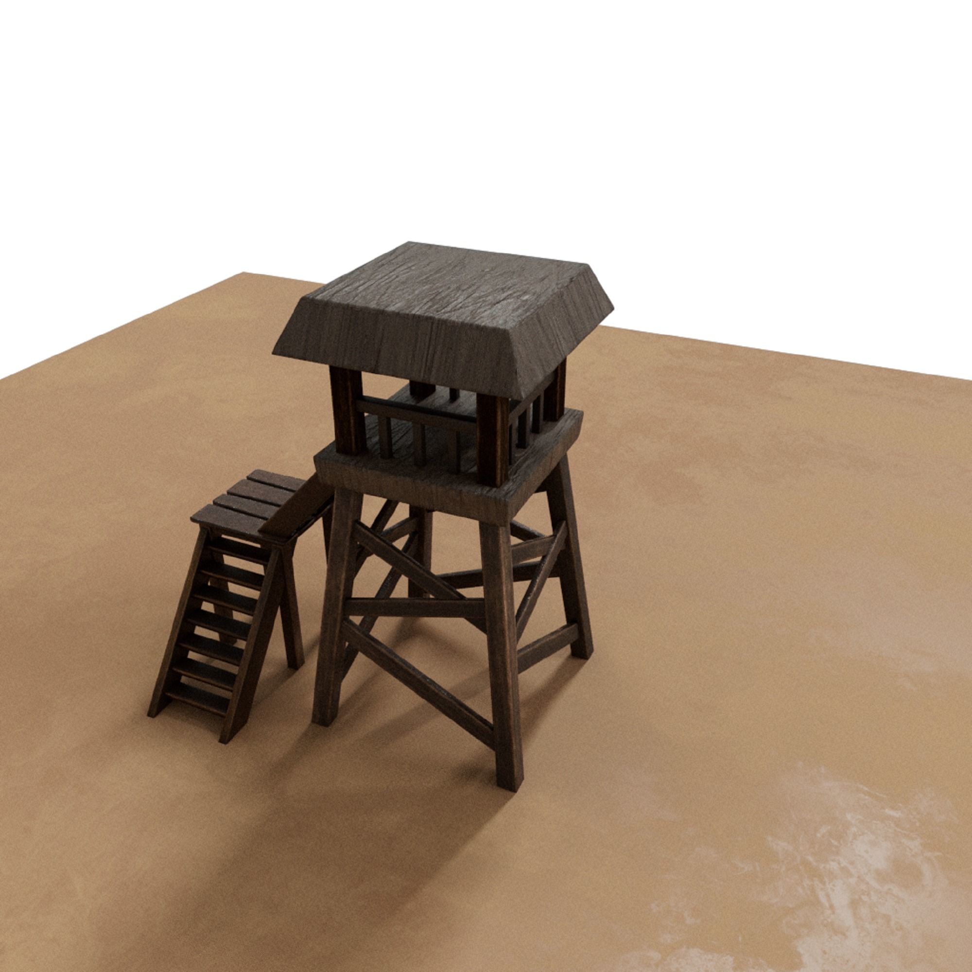 A Stylised House set in an Environment of Desert 3D model_19