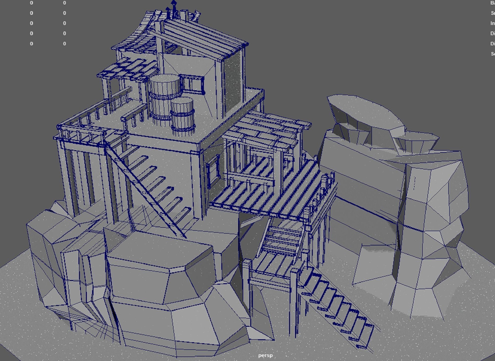 A Stylised House set in an Environment of Desert 3D model_24