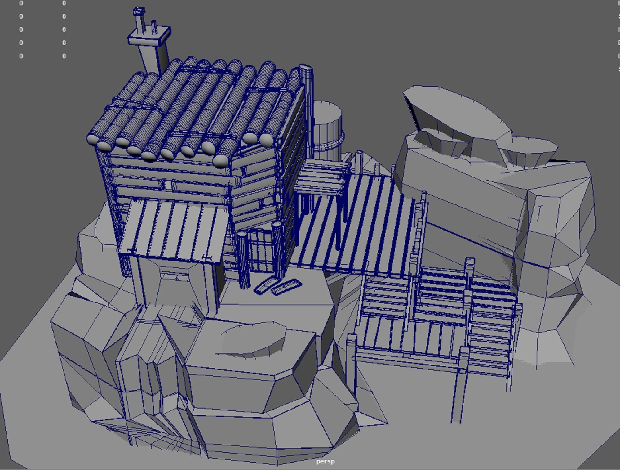 A Stylised House set in an Environment of Desert 3D model_26