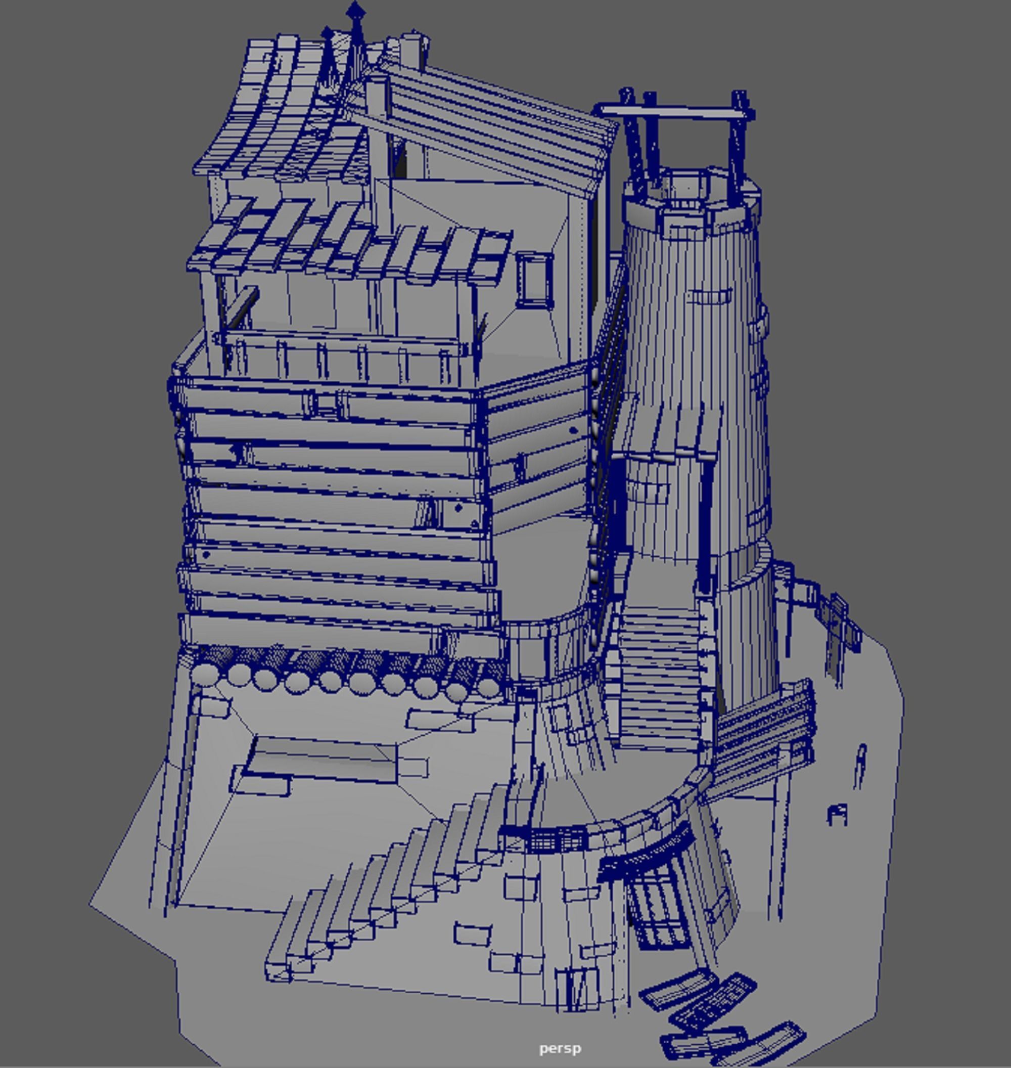 A Stylised House set in an Environment of Desert 3D model_15