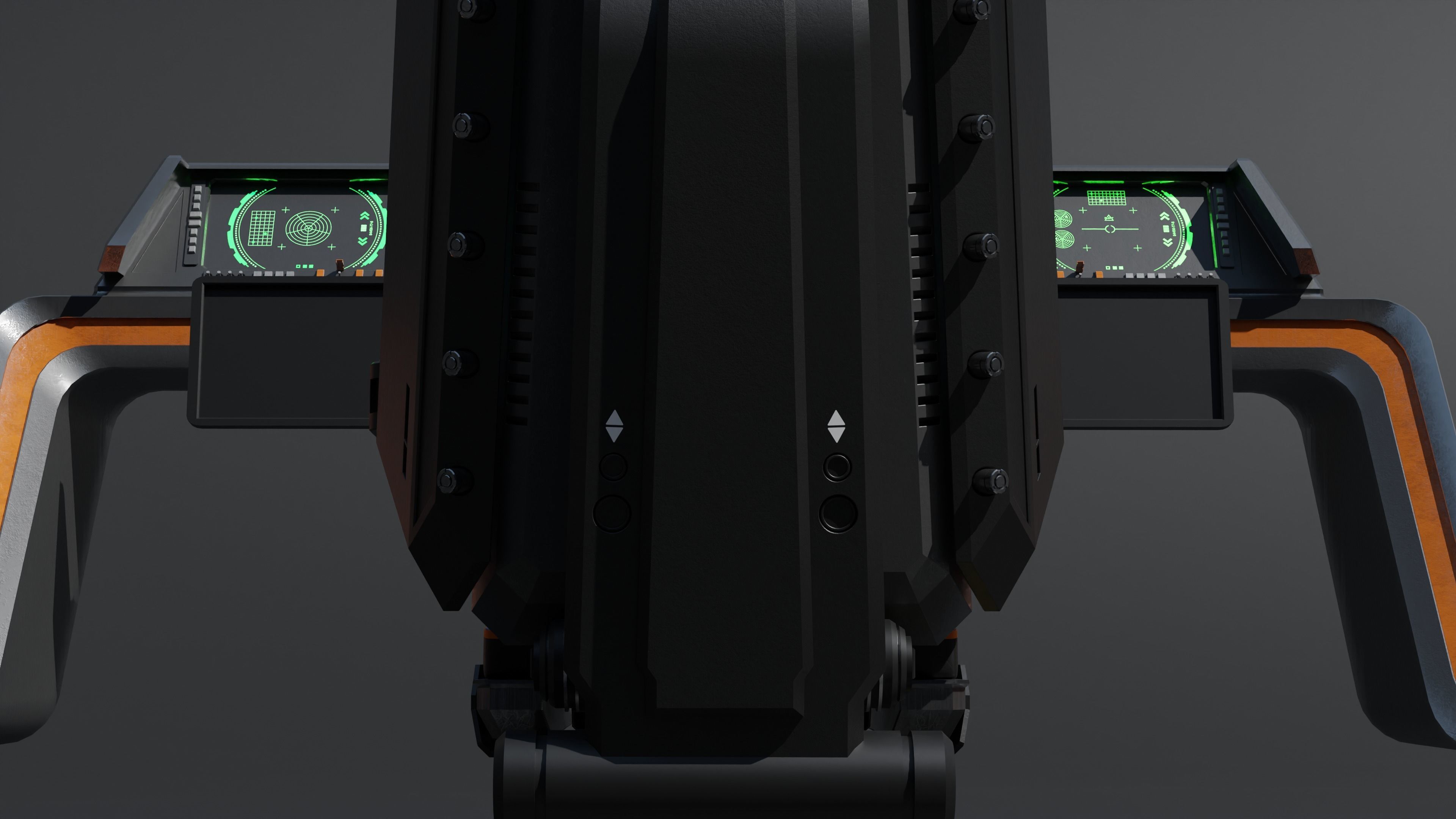 Spaceship cockpit w Pilot seat Mid poly 3D model_5