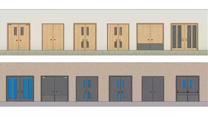 Internal Double Door 3D model