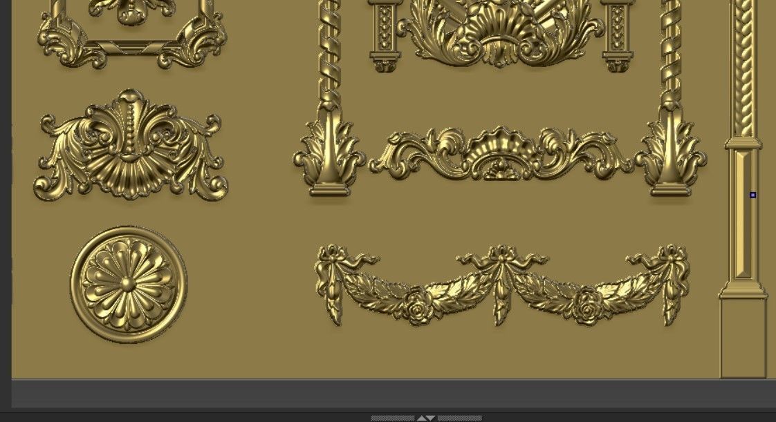 European Neoclassical Pattern Villa Door 3D print model_12