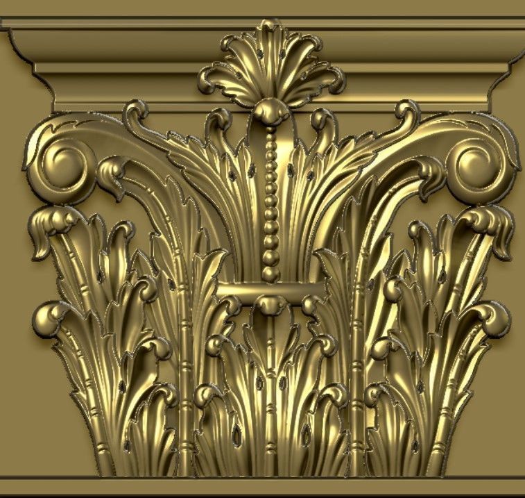 European Neoclassical Pattern Villa Door 3D print model_6