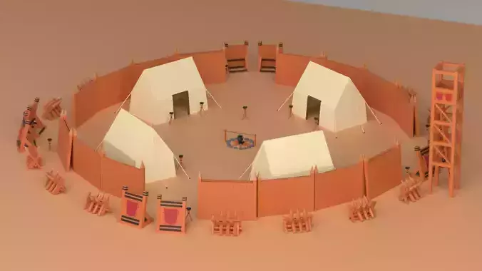 Cartoon Medieval Barracks