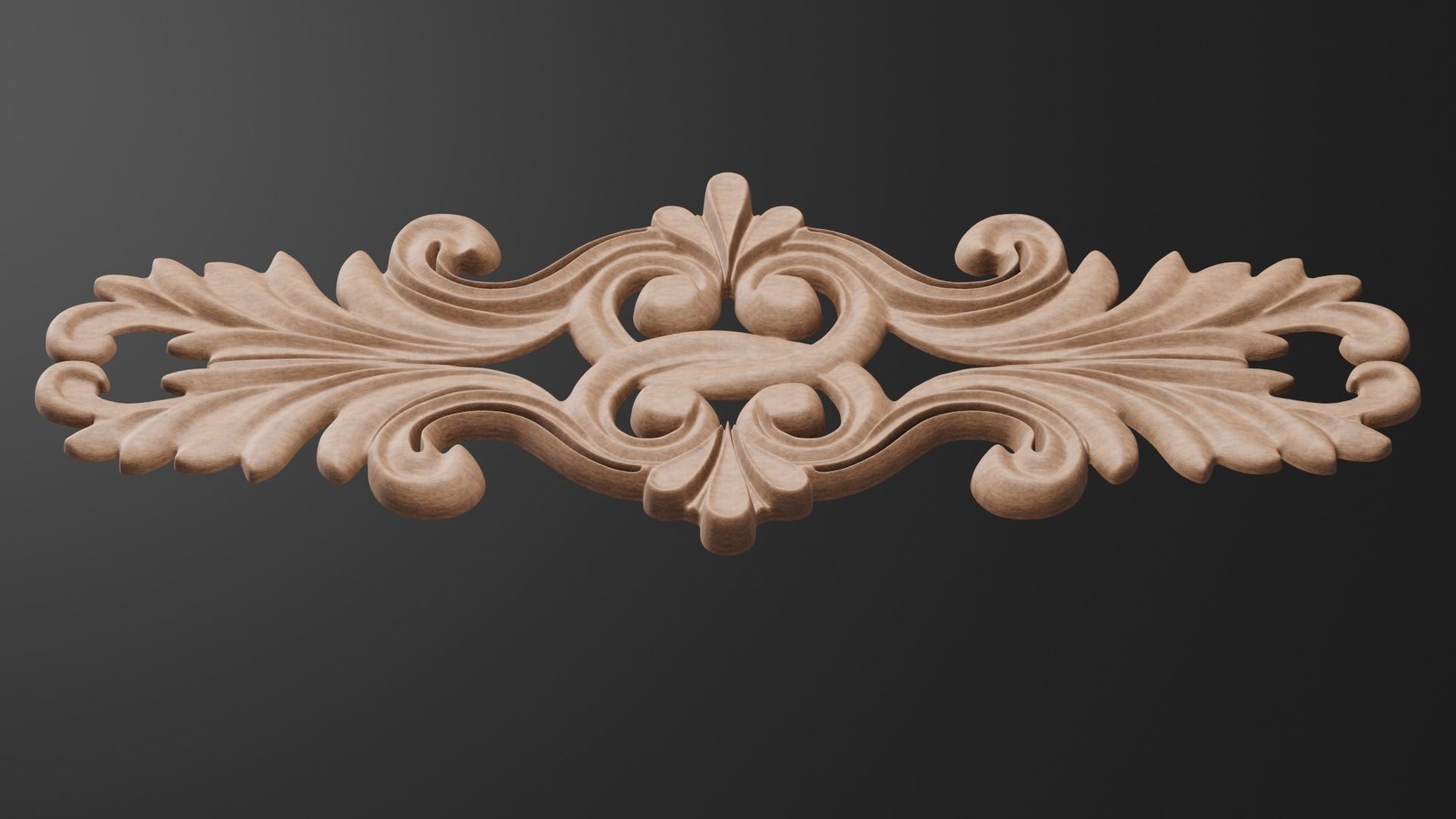 Flower decor for wood carving 3D print model_6