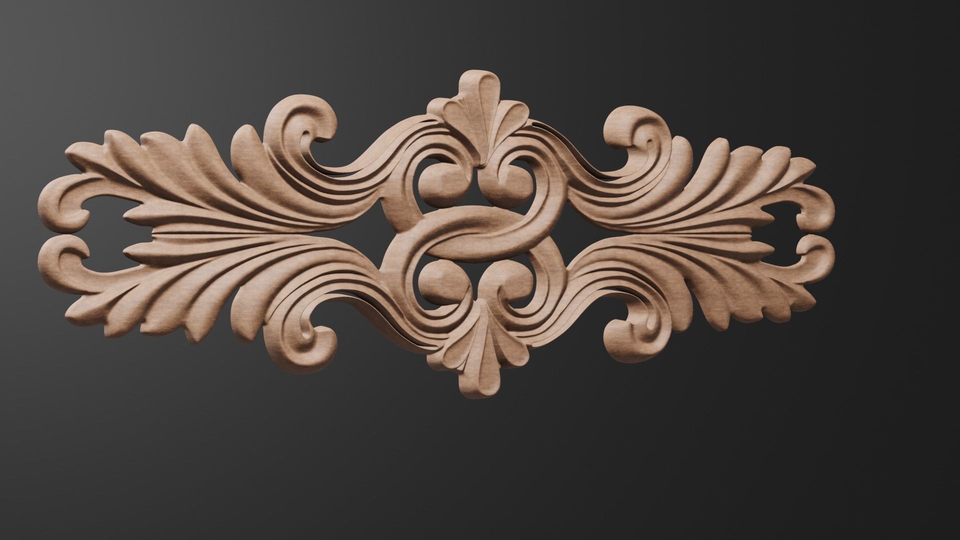 Flower decor for wood carving 3D print model_10