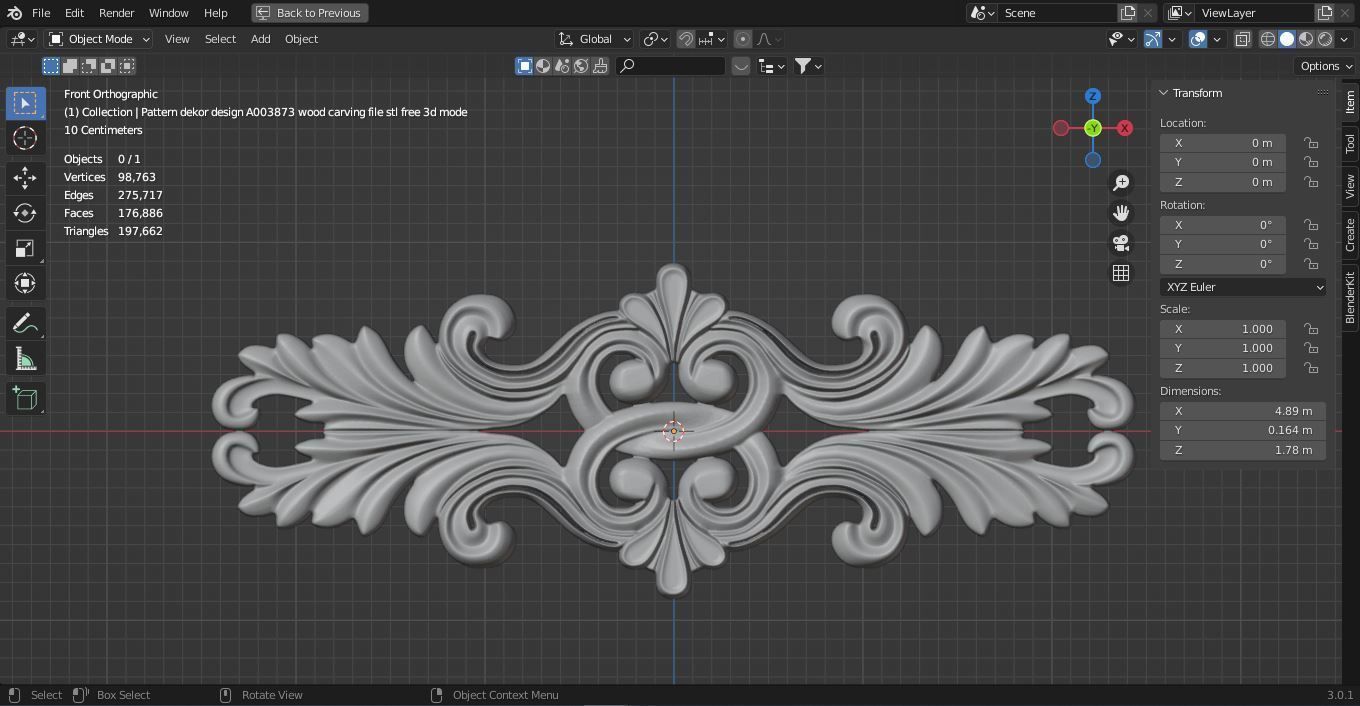 Flower decor for wood carving 3D print model_1