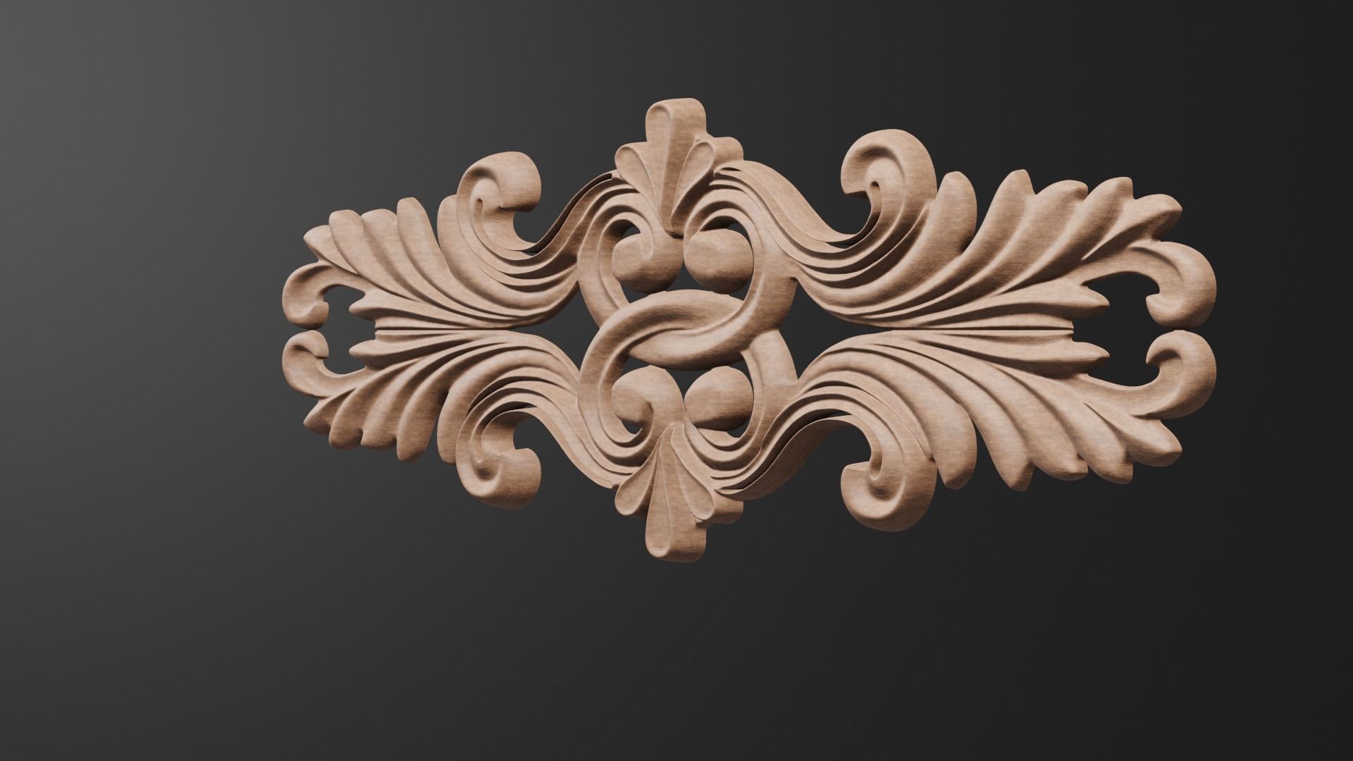 Flower decor for wood carving 3D print model_5