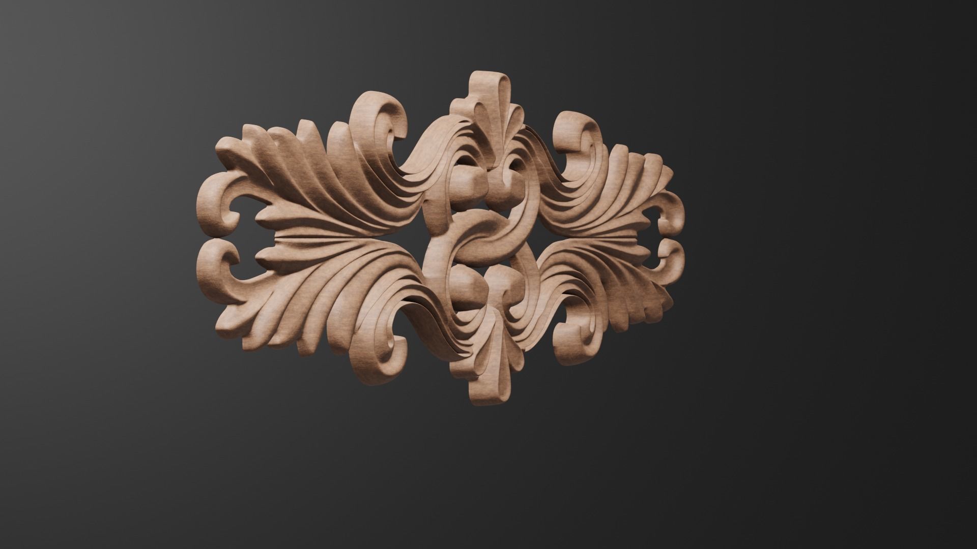 Flower decor for wood carving 3D print model_12