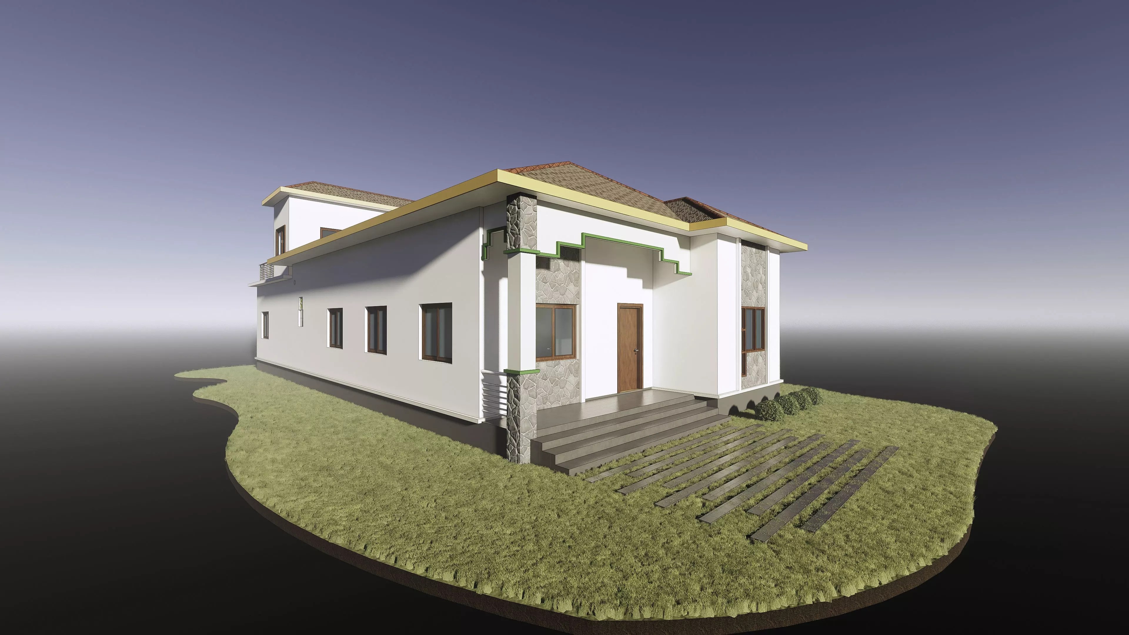 One Storey House 3D print model