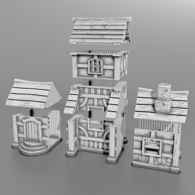 medieval house 3D print model_3