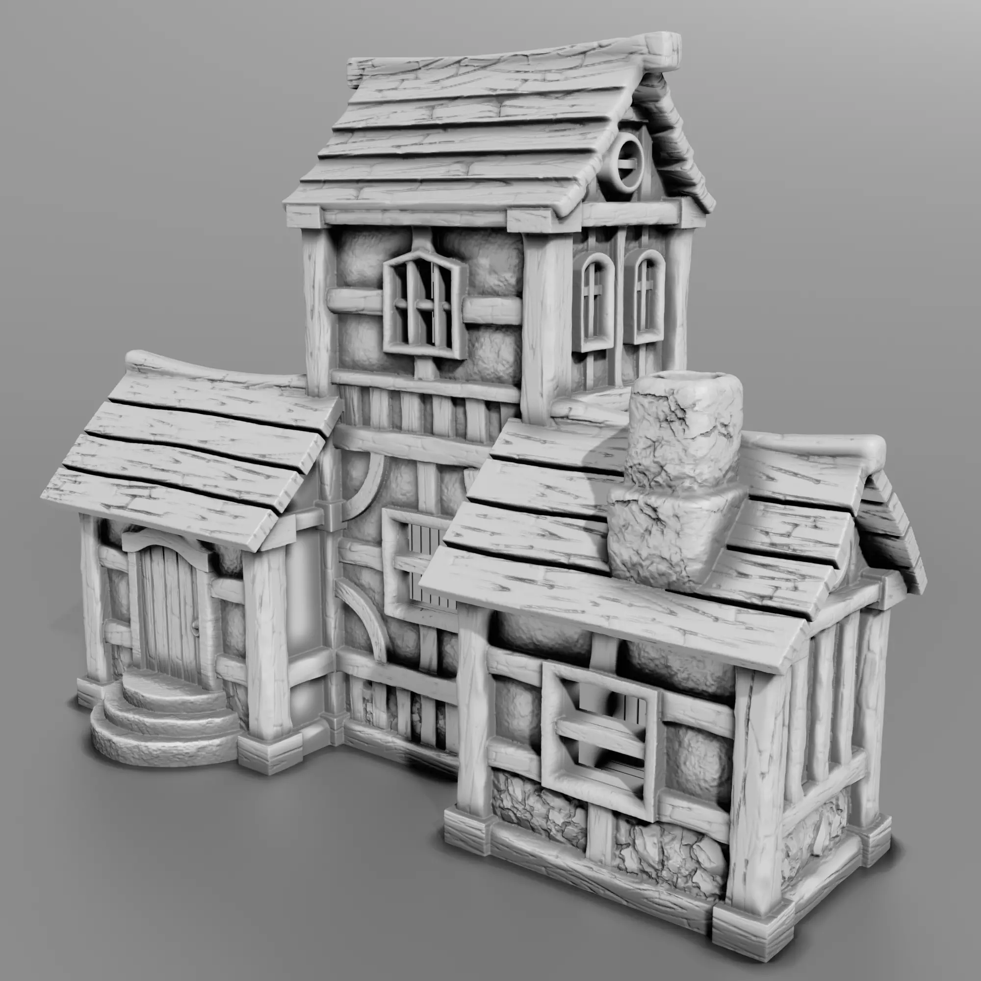 medieval house 3D print model_0