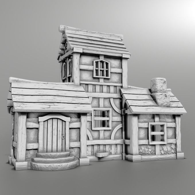 medieval house 3D print model_1