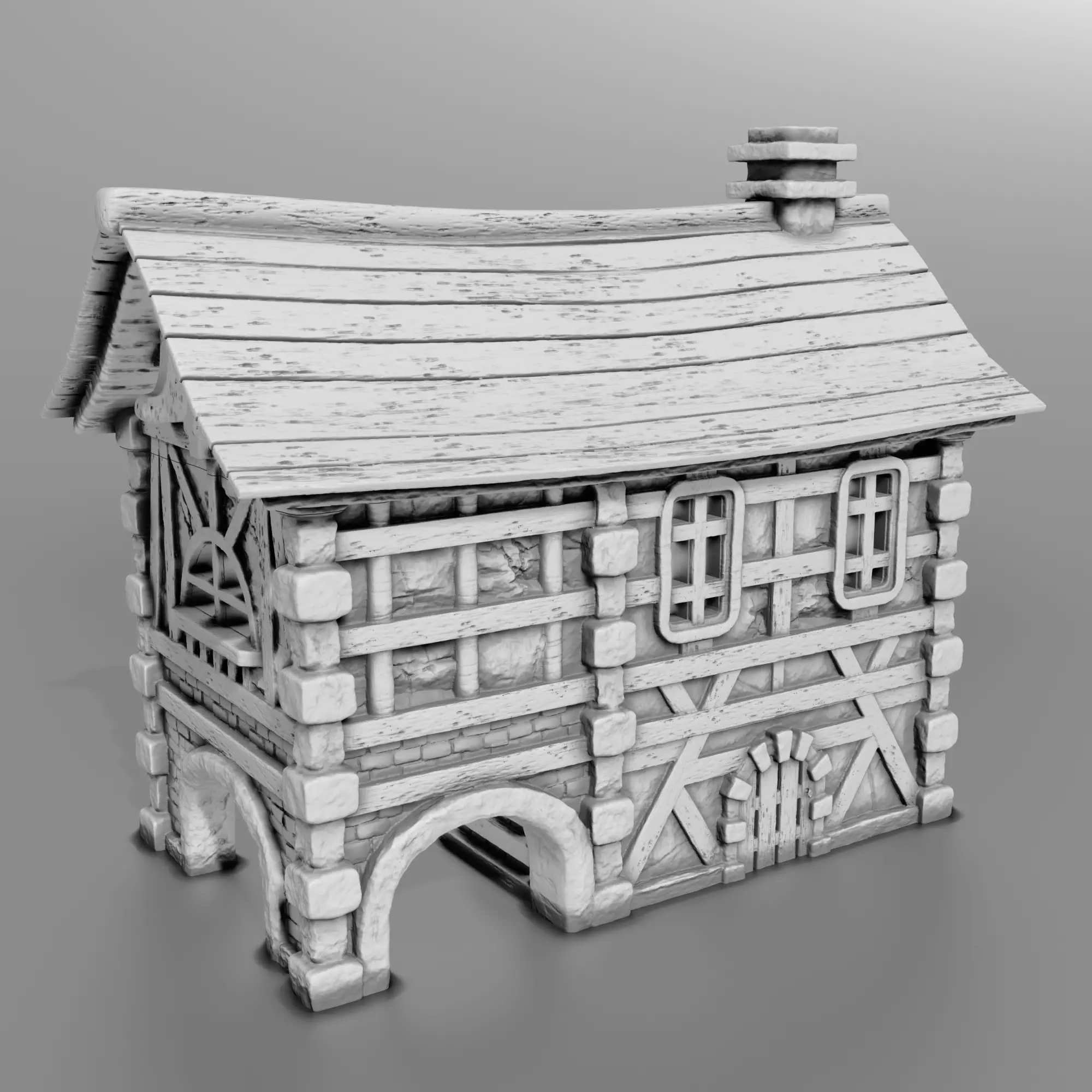 medieval house 3D print model