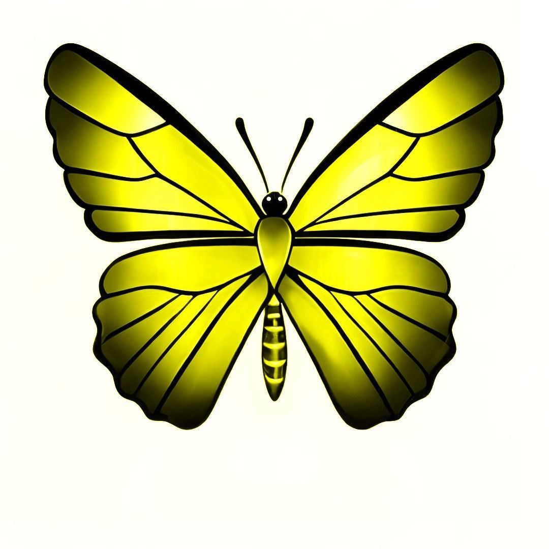 Pack of butterflies in six different colors Low-poly 3D model_17