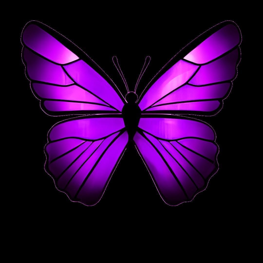 Pack of butterflies in six different colors Low-poly 3D model_19