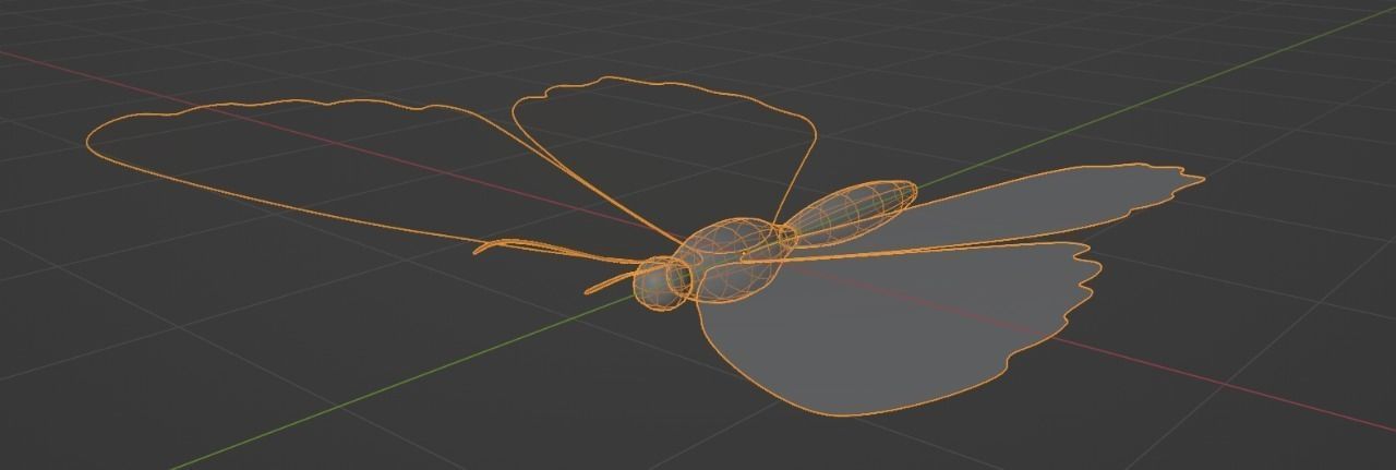 Pack of butterflies in six different colors Low-poly 3D model_10