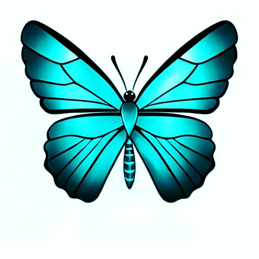 Pack of butterflies in six different colors Low-poly 3D model_25