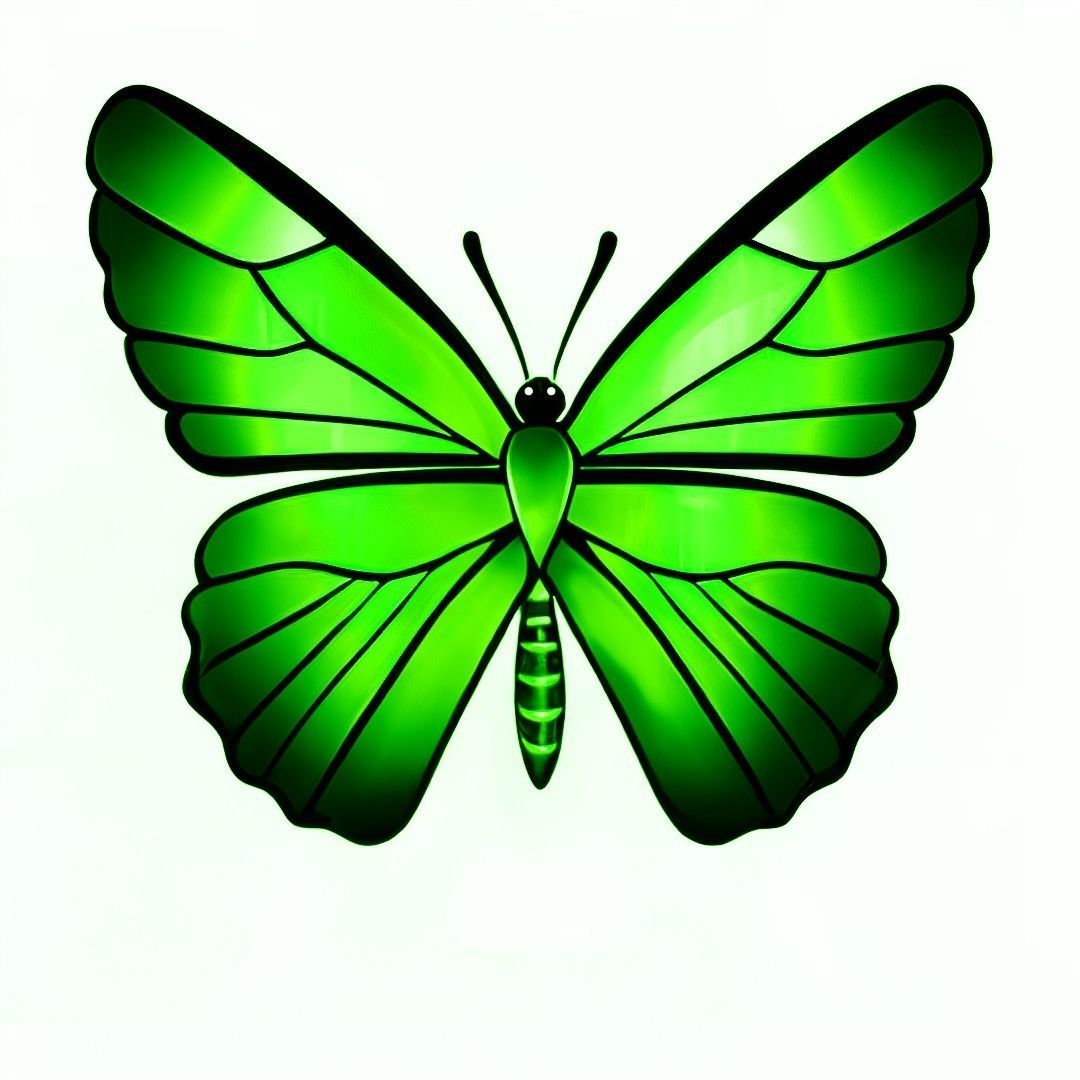 Pack of butterflies in six different colors Low-poly 3D model_14