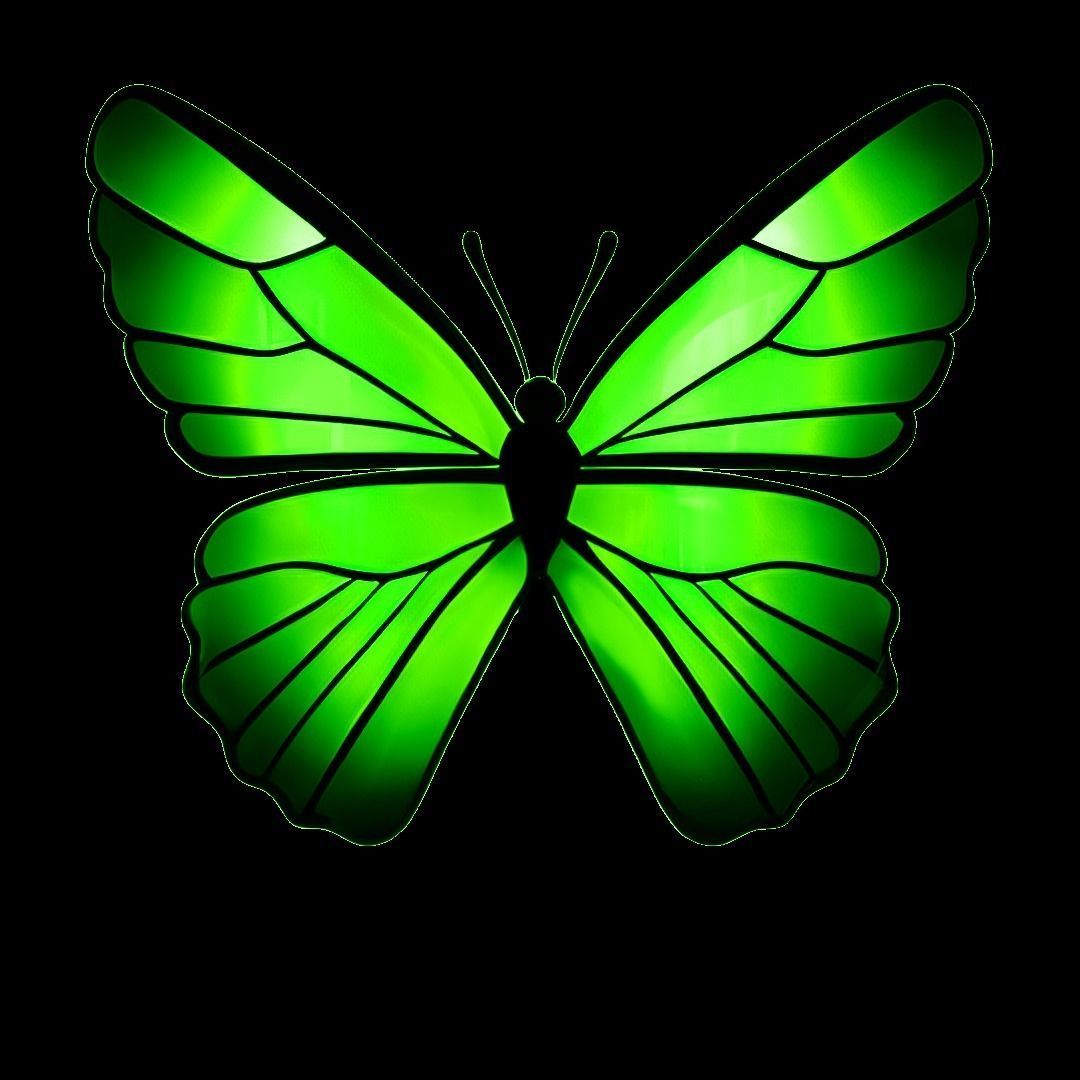 Pack of butterflies in six different colors Low-poly 3D model_18