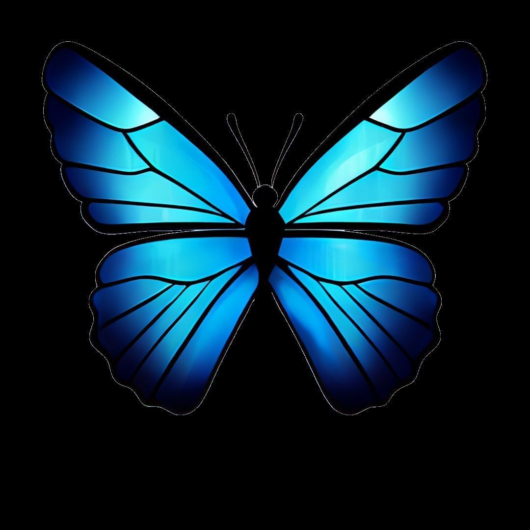 Pack of butterflies in six different colors Low-poly 3D model_13