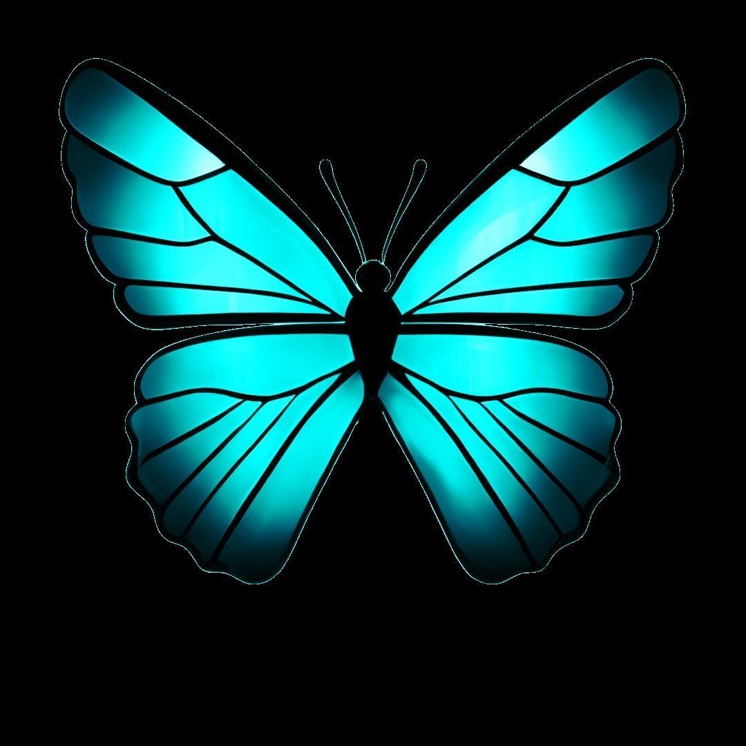 Pack of butterflies in six different colors Low-poly 3D model_12