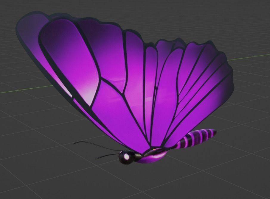 Pack of butterflies in six different colors Low-poly 3D model_5