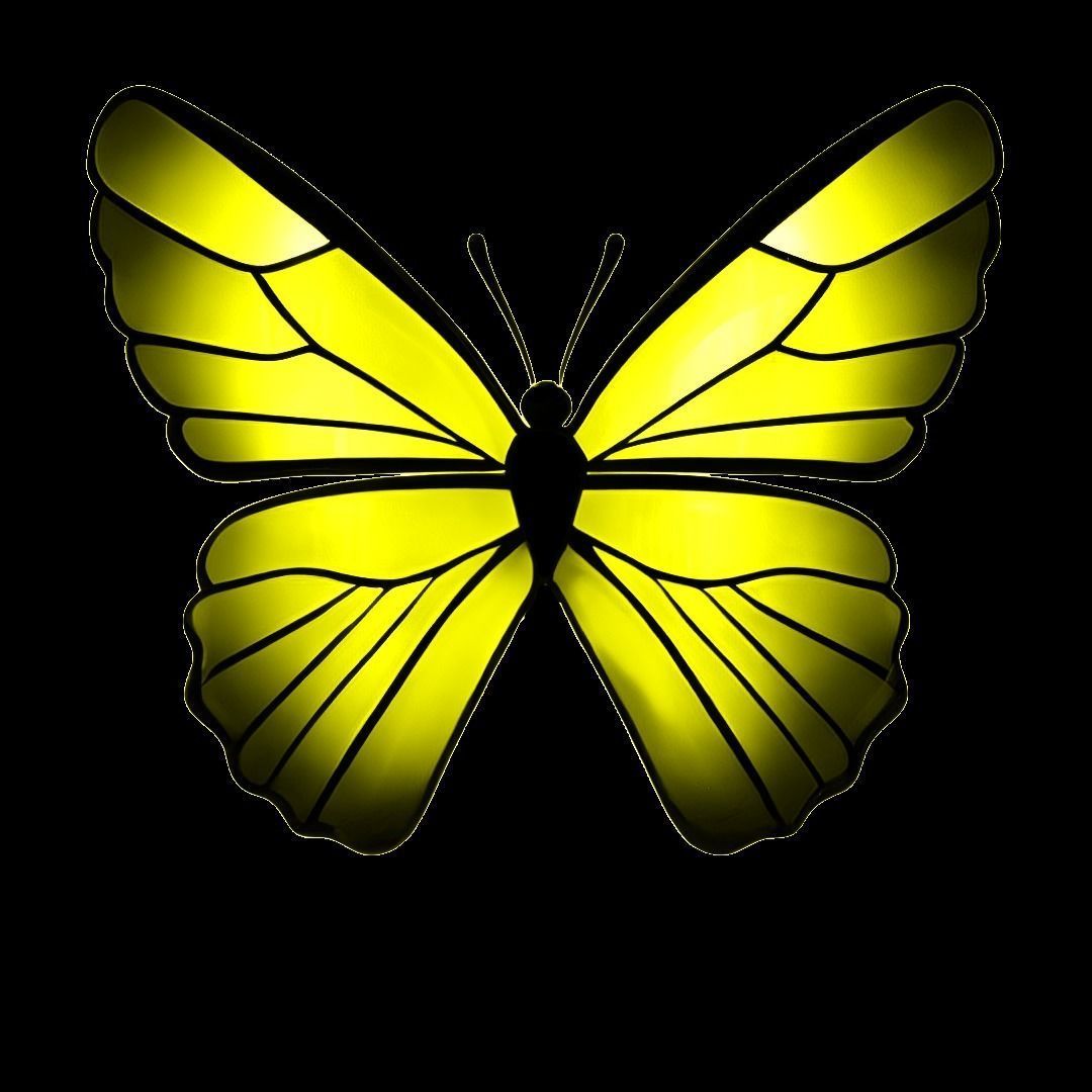 Pack of butterflies in six different colors Low-poly 3D model_20