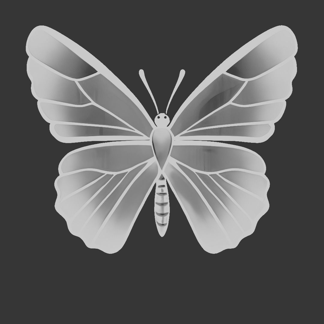 Pack of butterflies in six different colors Low-poly 3D model_11