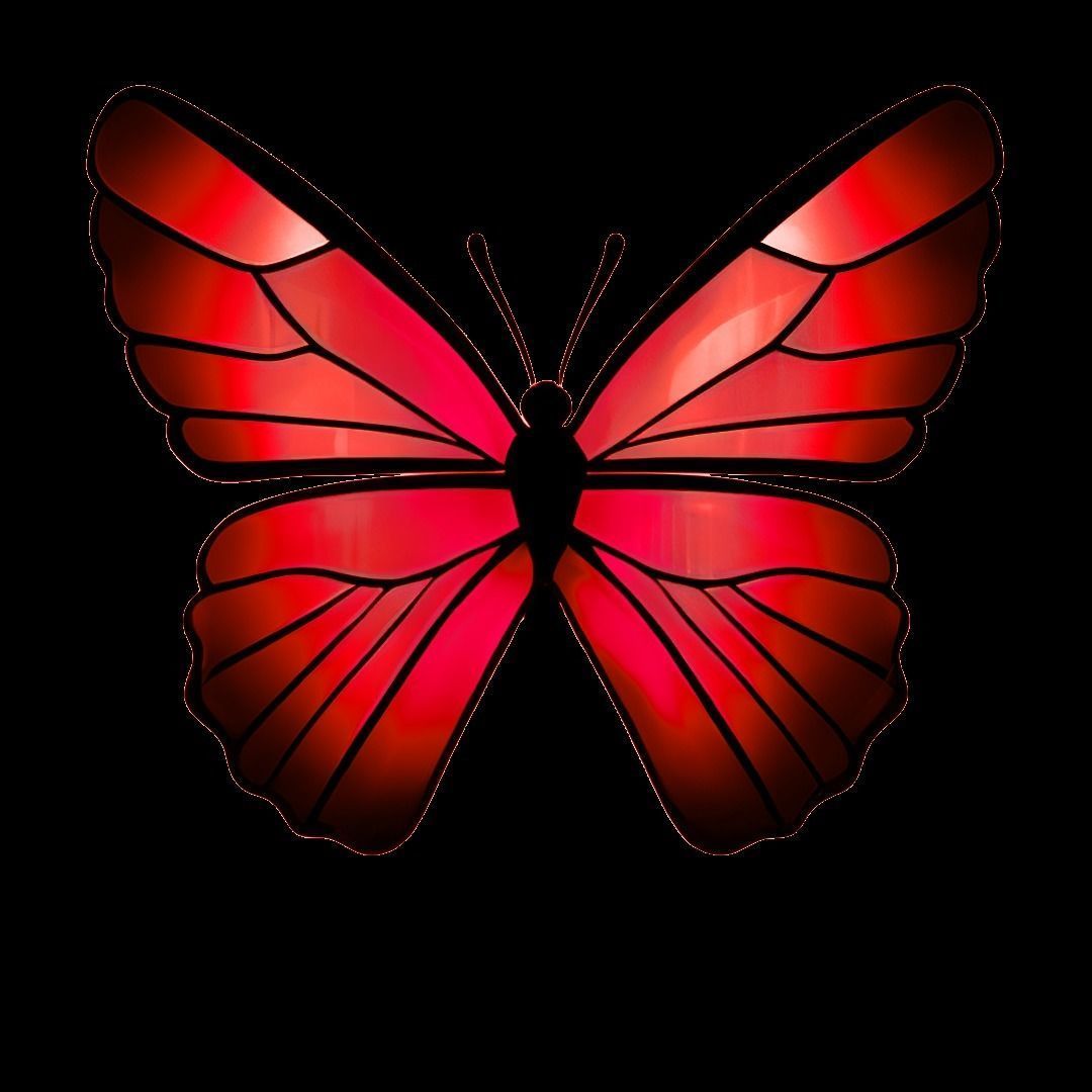 Pack of butterflies in six different colors Low-poly 3D model_24